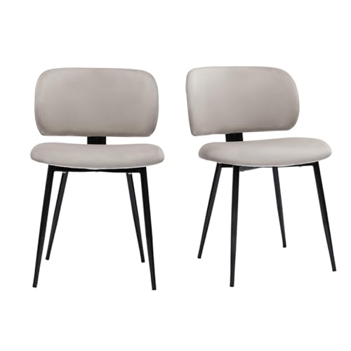 Miliboo Stühle aus Velours, Taupe und Metall, Schwarz, 2 Stück von Miliboo
