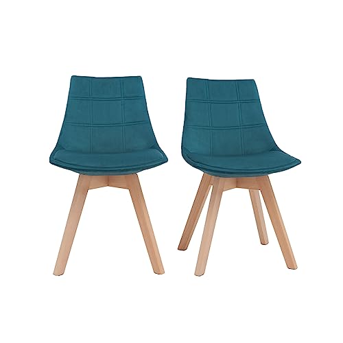 Miliboo Stühle skandinavisch aus dunkelgrauem Stoff und Holz (2er-Set) Matilde von Miliboo