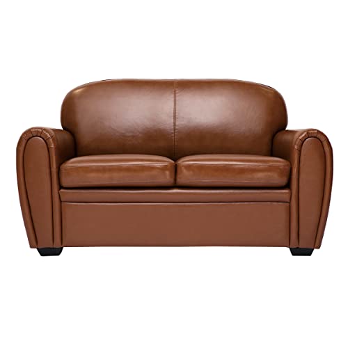 Miliboo Vintage-Ledersofa braun 2-Sitzer Club von Miliboo