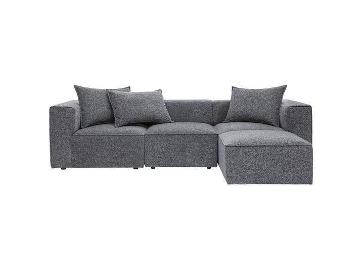 Modulare Ecksofa 4 Sitzplätze aus dunkelgrauem meliertem Stoff KERRY Modulare Ecksofa 4 Sitzplätze aus dunkelgrauem meliertem Stoff KERRY von Miliboo