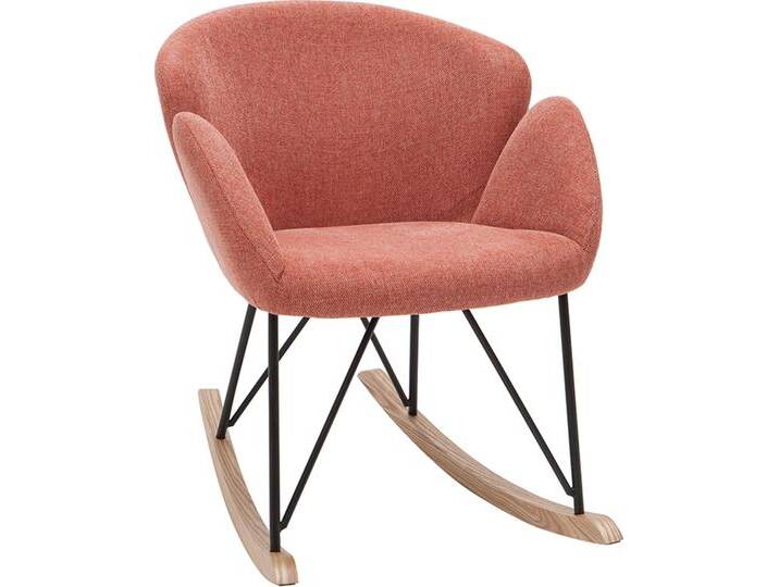 Schaukelstuhl aus Samt-ähnlichen Stoff mit Terrakotta-Muster RHAPSODY von Miliboo