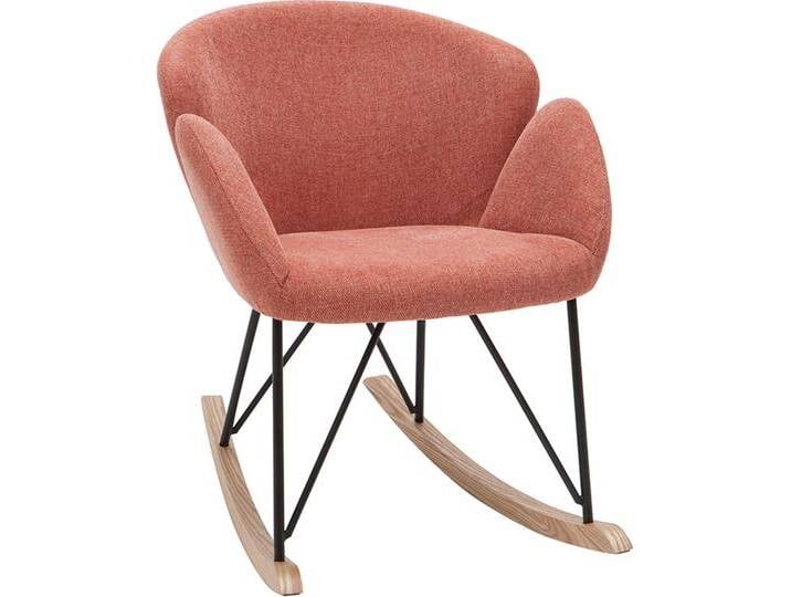 Schaukelstuhl aus Samt-ähnlichen Stoff mit Terrakotta-Muster RHAPSODY Schaukelstuhl aus Samt-ähnlichen Stoff mit Terrakotta-Muster RHAPSODY von Miliboo