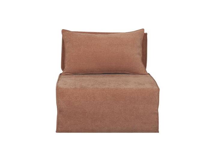 Schlafsessel aus terracotta Stoff mit Samteffekt 1-Sitzer VICTOR von Miliboo