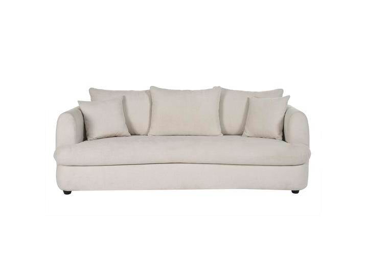 Schlafsofa 3-4 Sitzer in hellbeigem Stoff mit Samteffekt und abziehbarem Bezug SACHA Schlafsofa 3-4 Sitzer in hellbeigem Stoff mit Samteffekt und abziehbarem Bezug SACHA von Miliboo