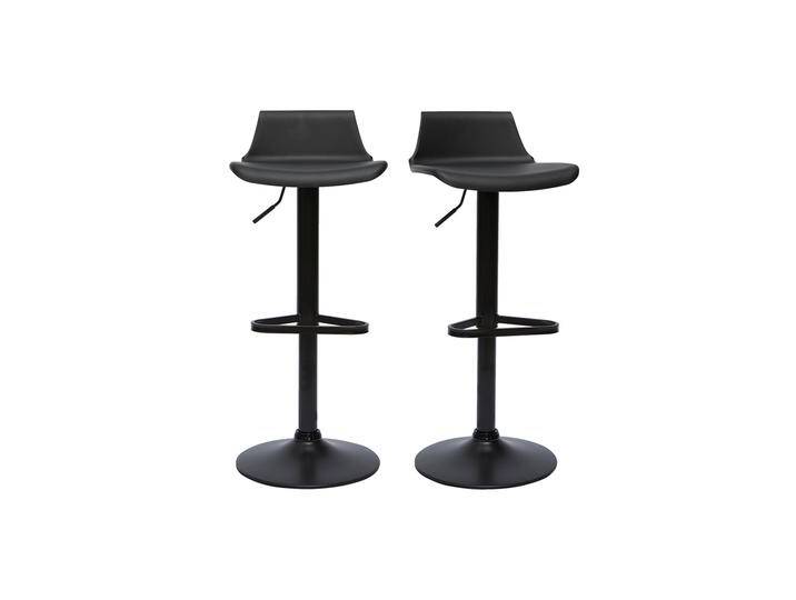 Schwarze 360° drehbare und höhenverstellbare Design-Barhocker (2er-Set) KRONOS von Miliboo