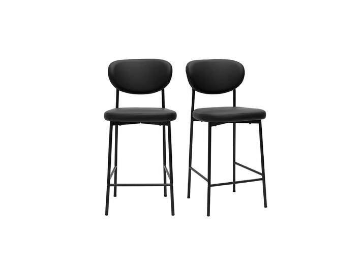 Schwarze Barhocker H65 cm (2er-Set) BREKA von Miliboo