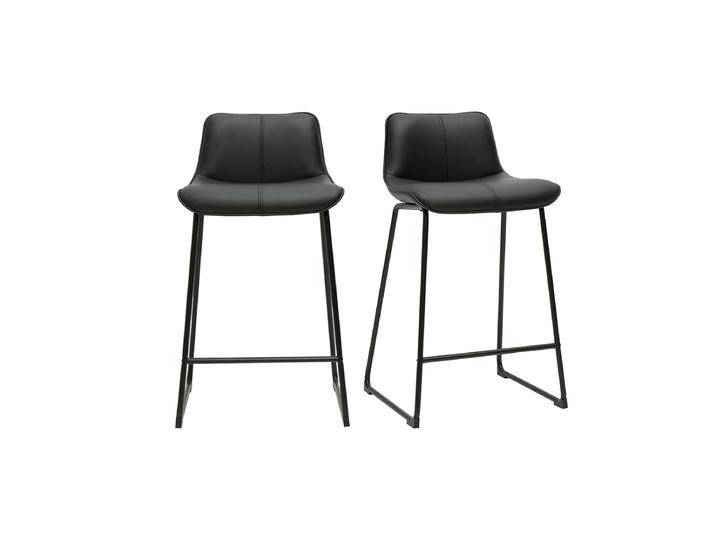 Schwarze Barhocker aus Metall H65 cm (2er-Set) BOOST von Miliboo