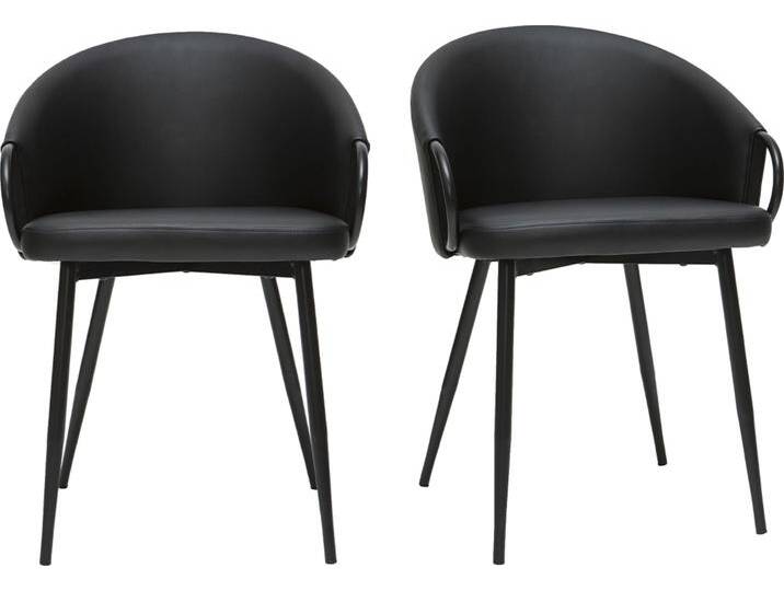Schwarze Design-Stühle (2er-Set) PRECIO von Miliboo