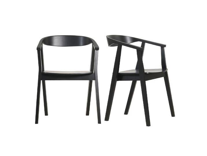 Schwarze Design-Stühle aus Holz (2er- Set) BAHIA von Miliboo