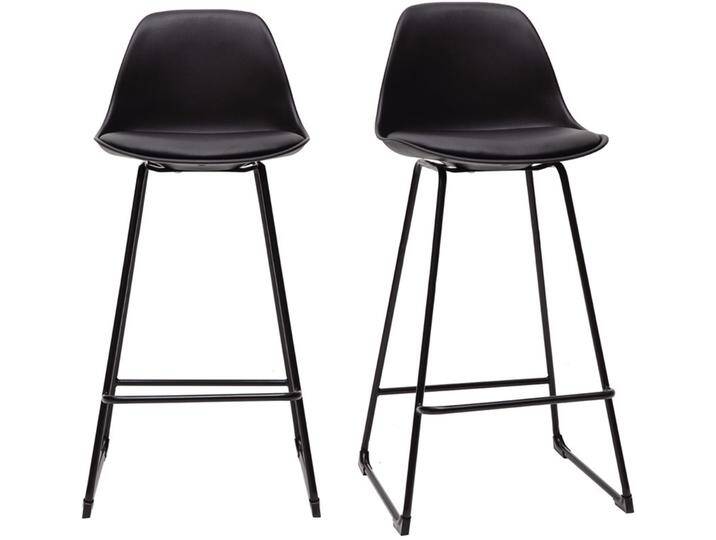 Schwarze Designer-Barhocker mit Metallbeinen 65 cm (2er-Set) FRANZ von Miliboo