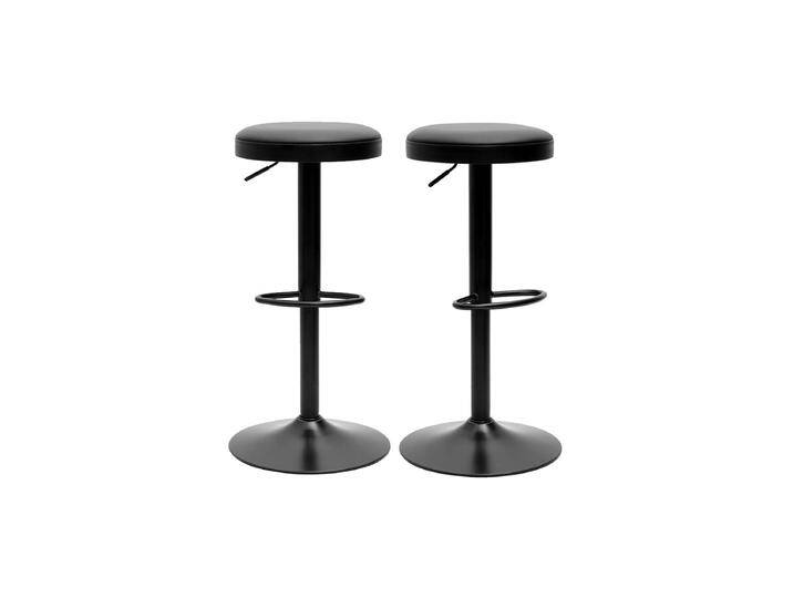 Schwarze höhenverstellbare Barhocker (Set von 2) BYRON von Miliboo