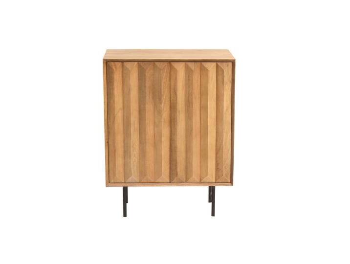 Sideboard aus massivem Mangoholz mit Relief und schwarzem Metall 2-türig B70 cm AGRA Sideboard aus massivem Mangoholz mit Relief und schwarzem Metall 2-türig B70 cm AGRA von Miliboo