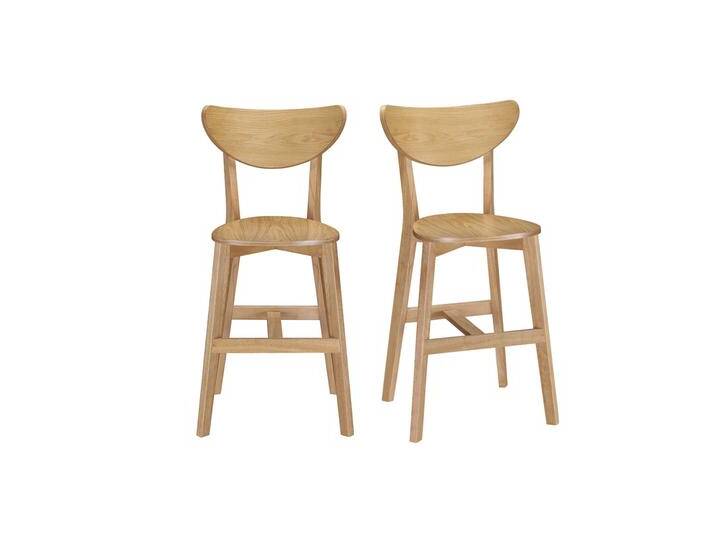 Skandinavische Barhocker LEENA Eiche (2er-Set) von Miliboo
