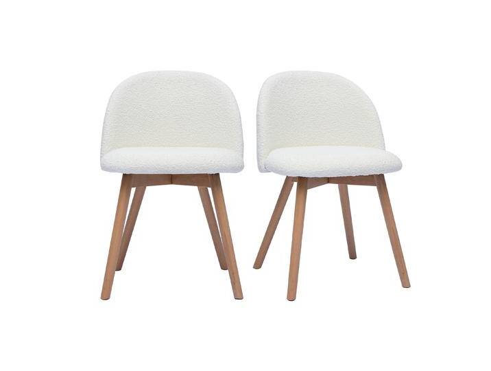 Skandinavische Stühle aus Stoff mit Bouclé-Wolleffekt und hellem Massivholz (2er-Set) CELESTE von Miliboo