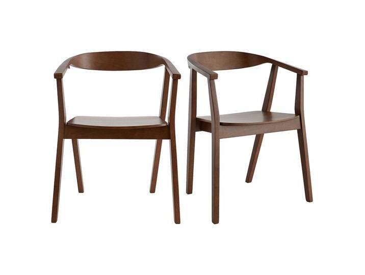 Skandinavische Stühle aus dunklem Holz (2er-Set) BAHIA von Miliboo