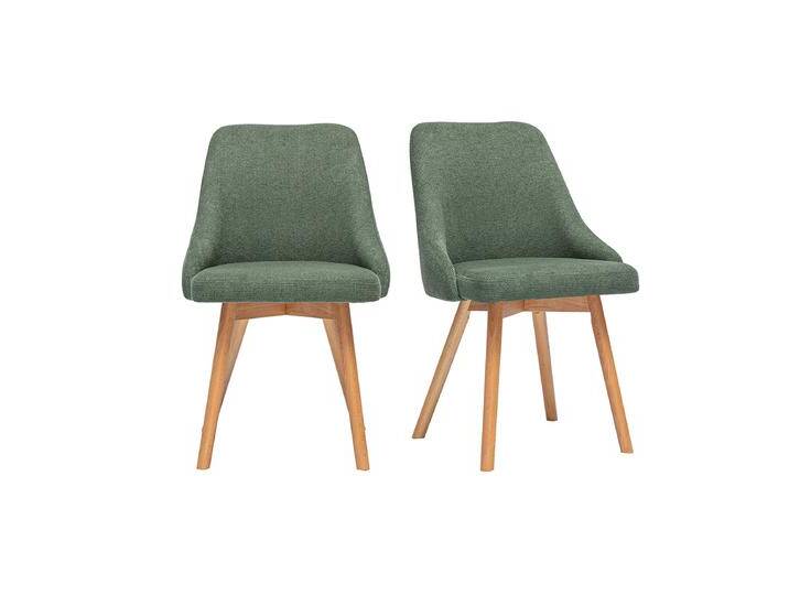 Skandinavische Stühle aus khakigrünem Samt-Effekt-Stoff und hellem Holz (2er Set) HASTA von Miliboo