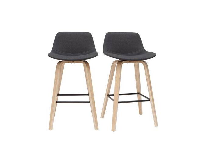 Skandinavischer Barhocker dunkelgrauer Stoff 65 cm (2er-Set) NONIE von Miliboo