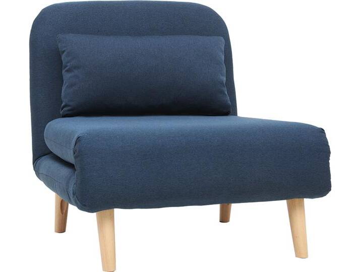 Skandinavischer Schlafsessel aus dunkelblauem Stoff AMIKO Skandinavischer Schlafsessel aus dunkelblauem Stoff AMIKO von Miliboo