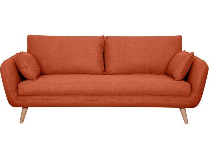 Skandinavisches 3-Sitzer-Sofa orangerot CREEP von Miliboo