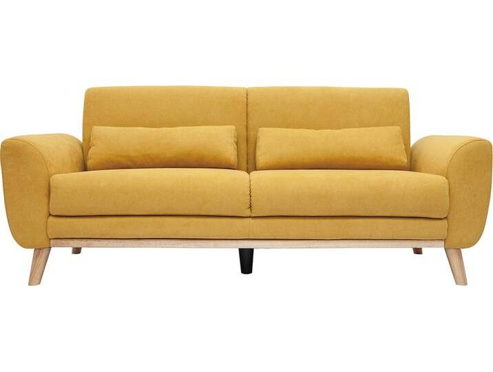 Skandinavisches Sofa 3-Sitzer Samt gelb EKTOR von Miliboo