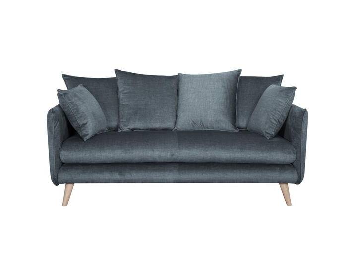 Skandinavisches Sofa 3-Sitzer aus blaugrauem Stoff und hellem Holz OLYMPIA von Miliboo