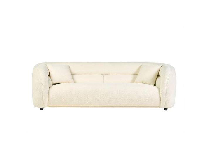 Sofa 3-4 Plätze aus weißem Bouclé-Stoff MOCHI von Miliboo