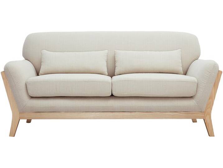 Sofa skandinavisch 2 Plätze beiger Stoff YOKO von Miliboo