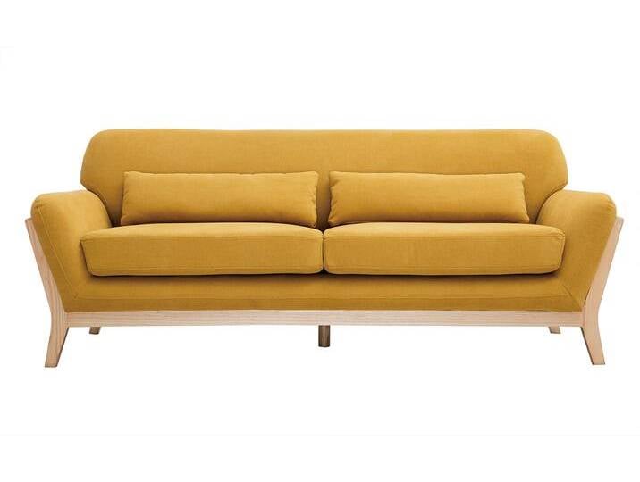 Sofa skandinavisch 3 Plätze senfgelb Samteffekt YOKO Sofa skandinavisch 3 Plätze senfgelb Samteffekt YOKO von Miliboo