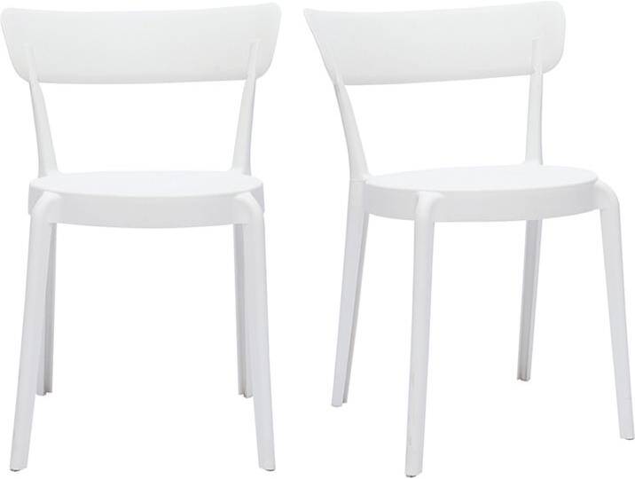 Stapelbare Stühle weißer Kunststoff für Innen- und Außenbereich (2er- Set) RIOS von Miliboo