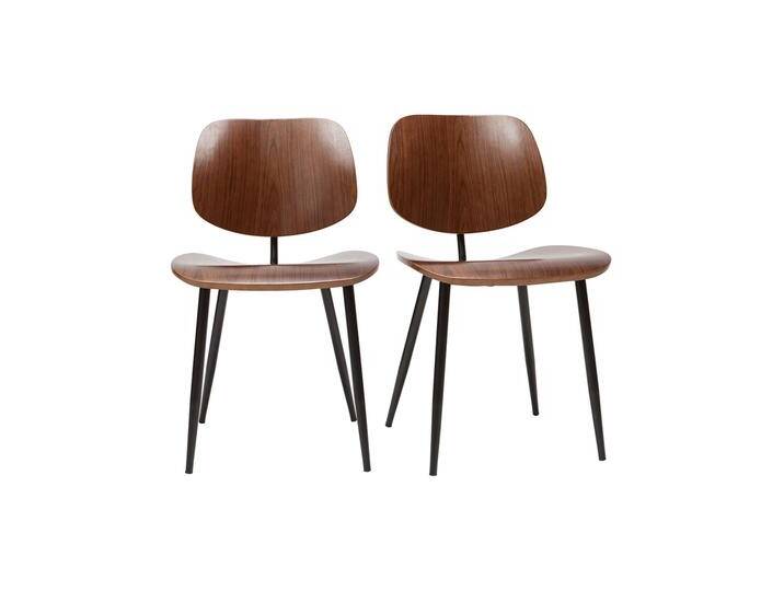 Stühle TOBIAS dunkles Holz und schwarzes Metall (2er-Set) von Miliboo
