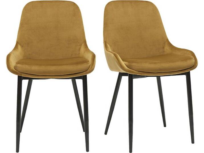Stühle aus bronzefarbenem Samt (2er-Set) HOLO von Miliboo