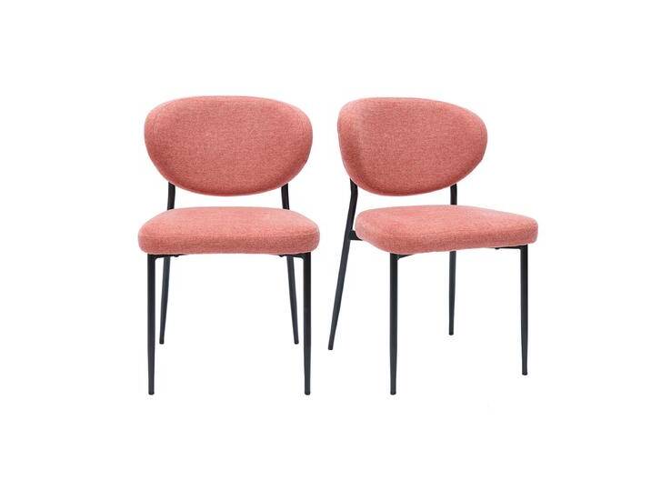 Stühle aus samtigem Textur-Terrakotta-Stoff und schwarzem Metall (2er-Set) BREKA von Miliboo