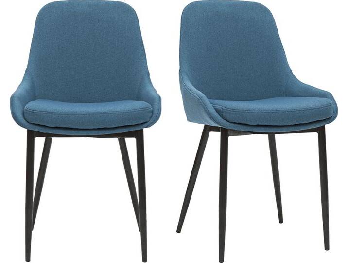 Stühle entenblauer Stoff (2er-Set) HOLO von Miliboo