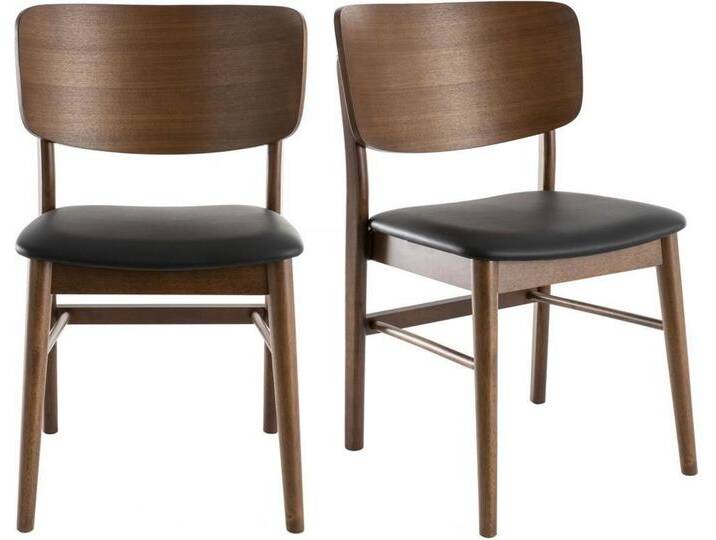 Stühle in Nussbaumholz in schwarz ( 2er-Set) SHELDON von Miliboo