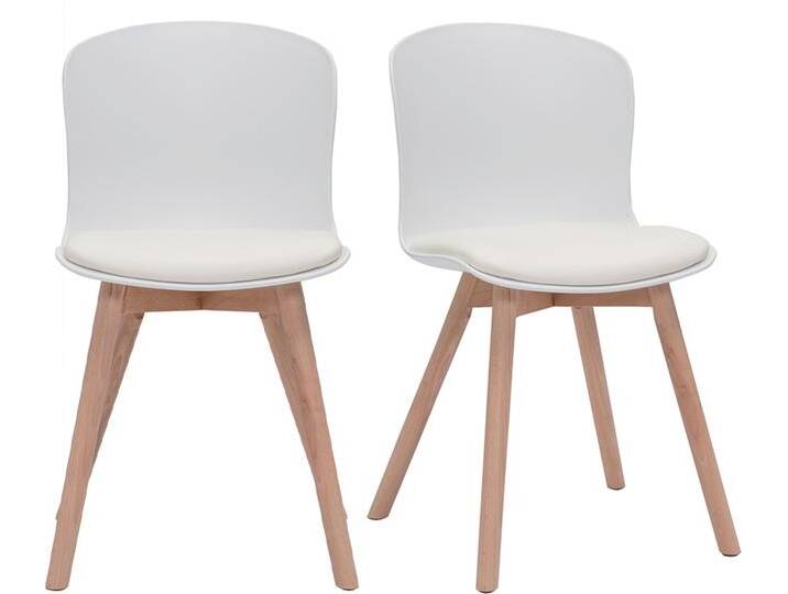 Stühle in Weiß mit hellem Holz (2er-Set) ARISTA von Miliboo