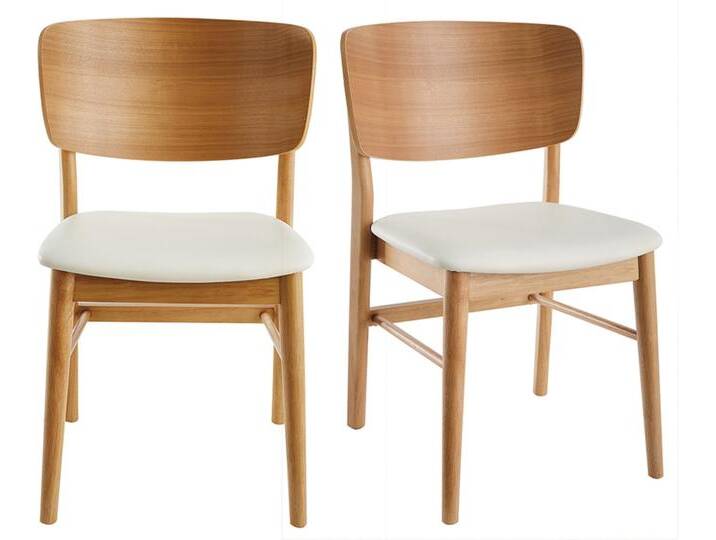 Stühle in Weiß und hellem Holz (2er-Set) SHELDON von Miliboo