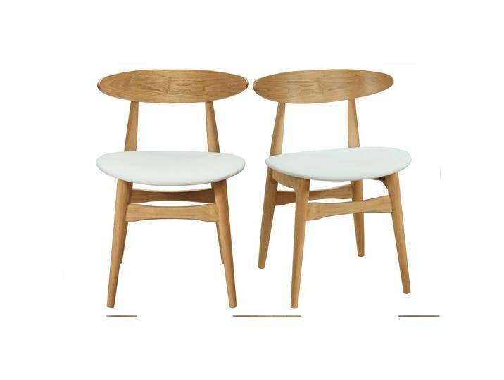 Stühle skandinavisch helles Holz Weiß (2er-Set) WALFORD von Miliboo