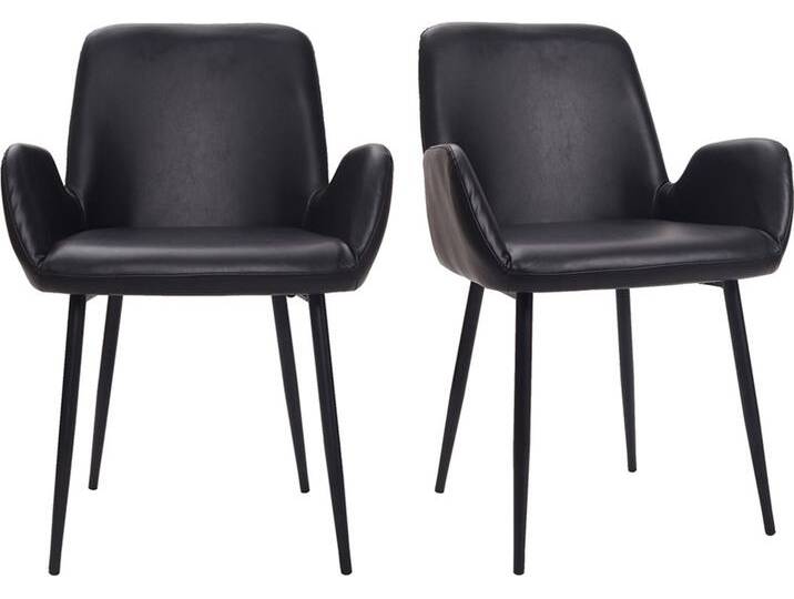 Vintage-Sessel mit schwarzen Metallbeinen (2er-Set) TIKA von Miliboo