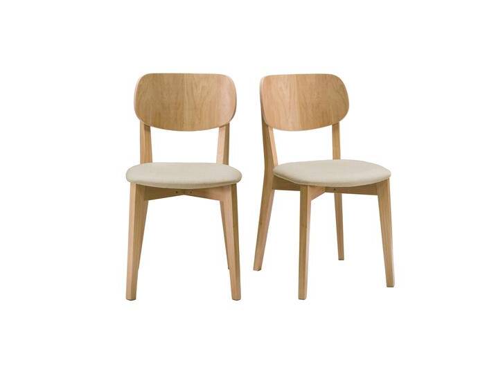 Vintage-Stühle Eichenholz und beige Sitzfläche (2er-Set) LUCIA von Miliboo