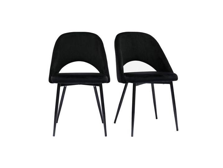 Vintage-Stühle aus schwarzem Samt mit Beinen aus Metall 2er-Set COSETTE Vintage-Stühle aus schwarzem Samt mit Beinen aus Metall 2er-Set COSETTE von Miliboo