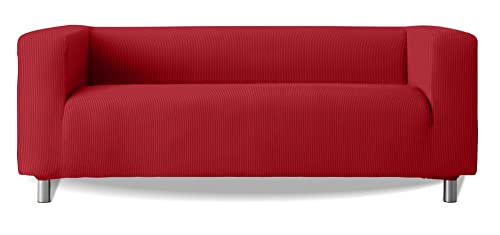 Sofabezug, Modell Klippan, hohe Arme, elastisch, weich, Aruba, Rot von Milica