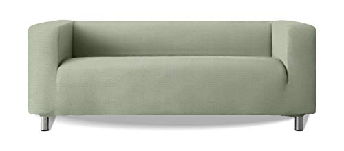 Sofabezug, Modell Klippan, hohe Armlehnen, elastischer Stoff, weich, New York, Farbe 23 Hellgrün von Milica