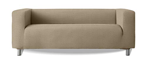 Sofabezug Modell Klippan Hohe Armlehnen Sofa Stretch Soft New York - Farbe 18 Dunkelbeige von Milica