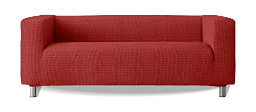 Sofabezug Modell Klippan Hohe Armlehnen Sofa Soft Stretch Stoff New York - Farbe 16 Dachziegel von Milica