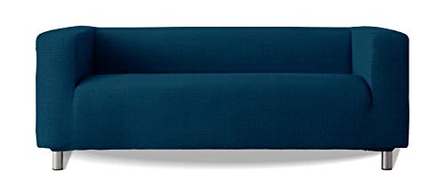 Sofabezug Modell Klippan Hohe Armlehnen Sofa Stretch Soft New York - Farbe 04 Blau von Milica