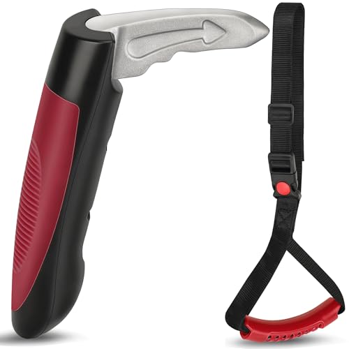 Milifox 2 Pcs Autoassistent Support Griff, Verstellbarer Sicherheitsgriff,Tragbarer Multifunktionsgriff für äLtere Menschen,Behinderte,TüRverriegelungsgriff Zum Ein- Und Aussteigen Aus Dem Auto,Rot von Milifox