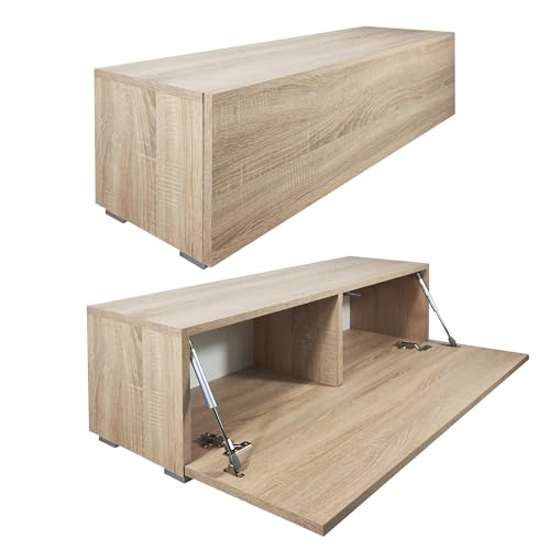 Milionmeblicom Fernsehtisch Fernsehschrank TV Verdeckter Griff mit Soft-Close Lowboard Hängeschrank- Hängend Oder Stehend für Wohnzimmer -Sonoma-Eiche Matt 30x100x30 HxBxT von Milionmeblicom