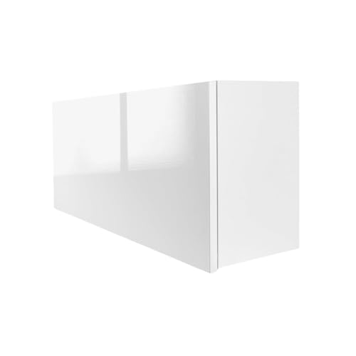 Milionmeblicom Badezimmerschrank Laura Hängeschrank Badezimmermöbel Klappbarer Badezimmer Wandschrank Teleskopöffnung LED-Beleuchtung - Mattweiß/Weiß Hochglanz, Maße 30 x 80 x 23 cm von Milionmeblicom