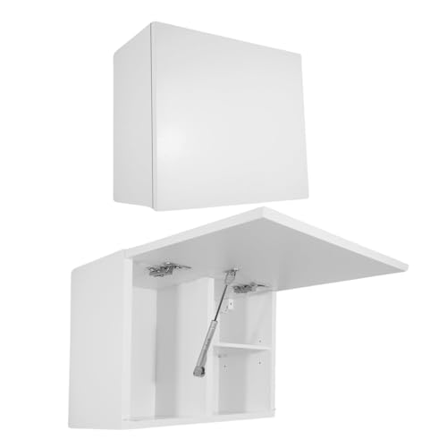 Milionmeblicom Badezimmerschrank Laura Hängeschrank Badezimmermöbel Klappbarer Badezimmer Wandschrank Teleskopöffnung - Mattweiß/Mattweiß, Maße 39 x 45 cm x 23 cm von Milionmeblicom