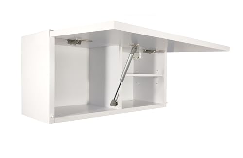 Milionmeblicom Badezimmerschrank Laura Hängeschrank Badezimmermöbel Klappbarer Badezimmer Wandschrank Teleskopöffnung - Mattweiß/Weiß Hochglanz, Maße 30 x 60 x 23 cm von Milionmeblicom